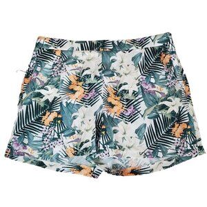 Carolina Belle Shorts Size 12 Floral Tropical Pleated Side Zip Flowy Lightweight